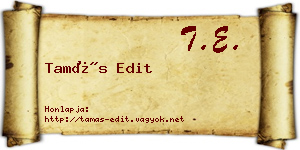 Tamás Edit névjegykártya